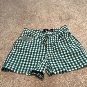 Gap Green and White Plaid shorts EUC 100% Cotton